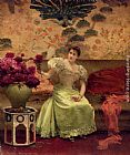 Georges Croegaert Famous Paintings - An Elegant Arrangement